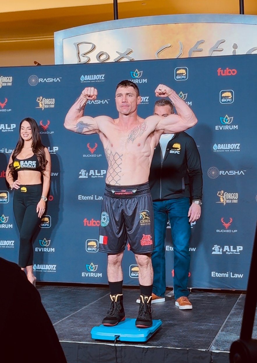 Joey Gambino at the BKFC weigh-in